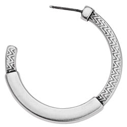 Earring hoop 40mm with pattern titanium pin - Size 37.25x39.8mm