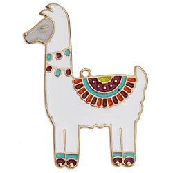 Ethnic llama pendant - Size 36x47.7mm