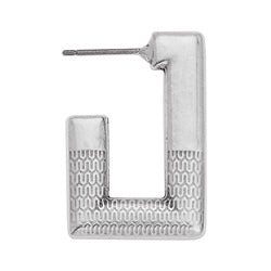 Earring rectangular with pattern with titanium pin - Size 18.3x27.5mm