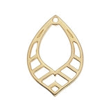 Drop motif lines wireframe pendant - Size 18.3x26.3mm