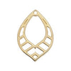 Drop motif lines wireframe pendant - Size 18.3x26.3mm