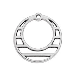 Round motif lines wireframe pendant - Size 22.7x23.8mm