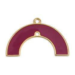 Semicircle motif with 1 hole pendant - Size 30x18.6mm