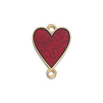 Heart floral with 2 rings - Size 18.9x13.4mm