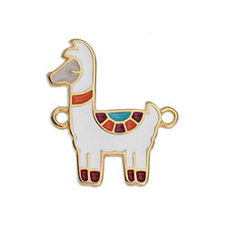 Ethnic llama with 2 rings - Size 23.8x21.3mm