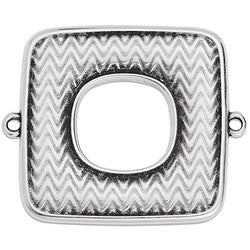 Square motif with pattern with 2 rings - Size 34.7x29.2mm
