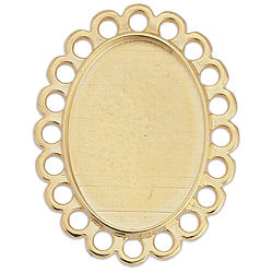 Oval daisy setting for flat back 18x25mm - Size 26.8x34.5mm