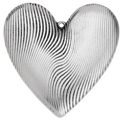 Heart motif fingerprint 50mm pendant - Size 52x50mm
