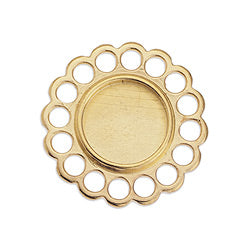 Round daisy setting for flat back 12mm - Size 23.85x23.85mm