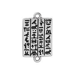 Rectangular motif with hieroglyphics 24mm with 2 r - Size 23.8x14.2mm