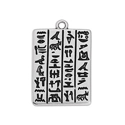 Rectangular motif with hieroglyphics 25mm pandant - Size 17x25mm