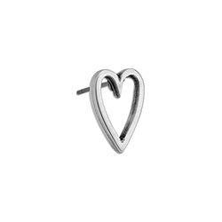 Earring heart wireframe with titanium pin - Size 8x12.7mm