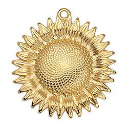 Sunflower motif pendant 30mm - Size 29x30mm