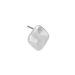 Earring wavy square 10mm with titanium pin - Size 9.65x10mm
