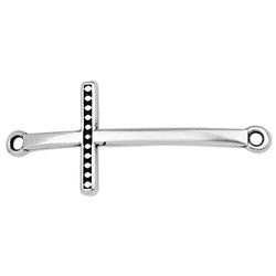 Bead cross stick with horizontal grains 2 rings - Size 14.7x34.8mm