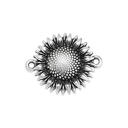 Sunflower motif with 2 rings - Size 21.2x17.3mm