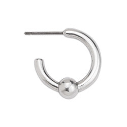 Earring hoop 3/4 with 1 grain with titanium prin - Size 18.7x20mm