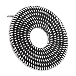 Earring twisted rope pattern circle with titan.pin - Size 29.7x29.7mm