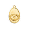 Oval motif with eye pendant - Size 14.1x22.3mm