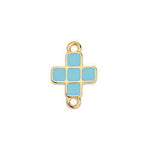 Square cross motif with 2 rings - Size 16.1x10.9mm