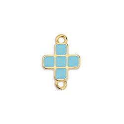 Square cross motif with 2 rings - Size 16.1x10.9mm