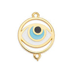Round motif with eye with 2 rings - Size 18x23.6mm