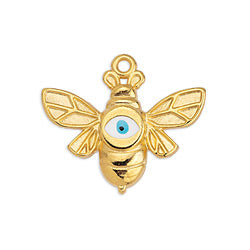 Bee motif with eye pendant - Size 23.5x20.1mm