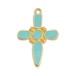Dagger cross motif pendant - Size 19.1x27.9mm