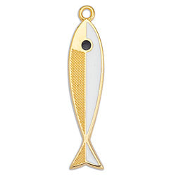 Sardine fish motif pendant - Size 7.4x33.6mm