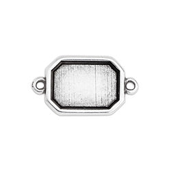 Rectangular setting 2602 fb 14x10mm with 2 rings - Size 12.4x21.9mm