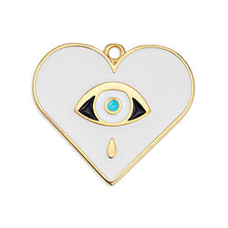 Heart motif with eye pendant - Size 25.4x22.6mm