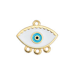 Vintage eye motif with 3 rings pendant - Size 19.8x16.7mm