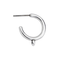Earring hoop 3/4 20mm with vert. ring titan pin - Size 16.5x19.7mm - Hole 1.5mm