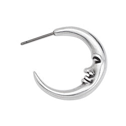 Earring hoop half-moon with titanium pin - Size 21.2x21mm