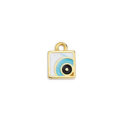 Square motif with eye pendant - 8x10,8mm