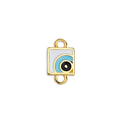 Square motif with eye with 2 rings - 13,4x8mm