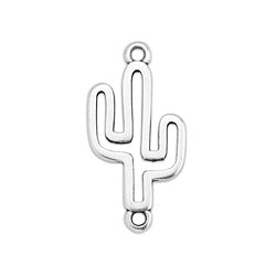 Cactus motif wireframe with 2 rings - Size 12.5x24.8mm