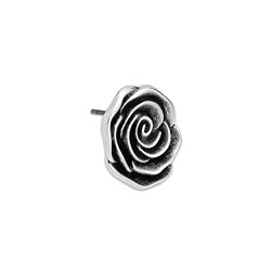 Earring rose with titanium pin - Size 17x19mm