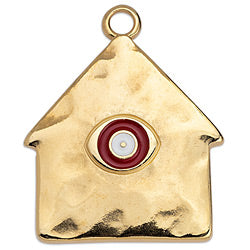 House motif with eye pendant - Size 28.6x34.5mm