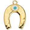 Horse shoe motif with eye pendant - Size 26.2x34.3mm