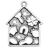 House motif with perforated pattern pendant - Size 45.9x57.9mm