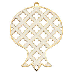 Pomegranate with perforated pattern pendant - Size 71x94mm