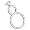 Earring with two wire ciricles with titanium pin - Size 18.3x32.5mm