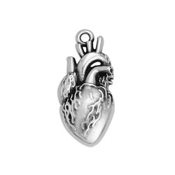 Heart motif realistic pendant - Size 11.3x24.35mm