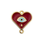 Heart motif with eye with 2 rings - Size 18.7x17.2mm