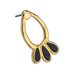 Earring organic with 3 teardrops with tinanium pin - Size 14.65x27mm