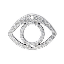 Eye motif hammered wireframe with 2 holes - Size 27.2x20mm