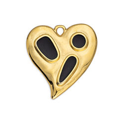 Heart organic with shapes pendant - Size 20.45x21.6mm