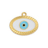 Eye oval with relief wireframe pendant - Size 21.4x17.6mm