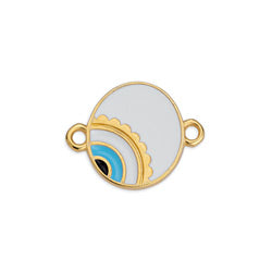 Round motif with asymmetric eye with 2 rings - Size 14.2x18.2mm